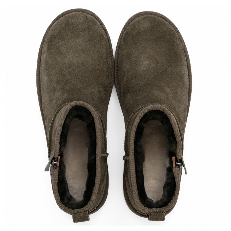 Мужские Угги UGG Mens Classic Ultra Mini Zip Khaki