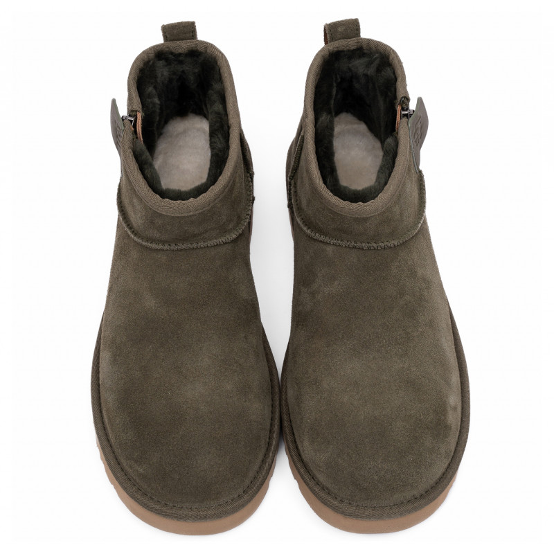 Мужские Угги UGG Mens Classic Ultra Mini Zip Khaki