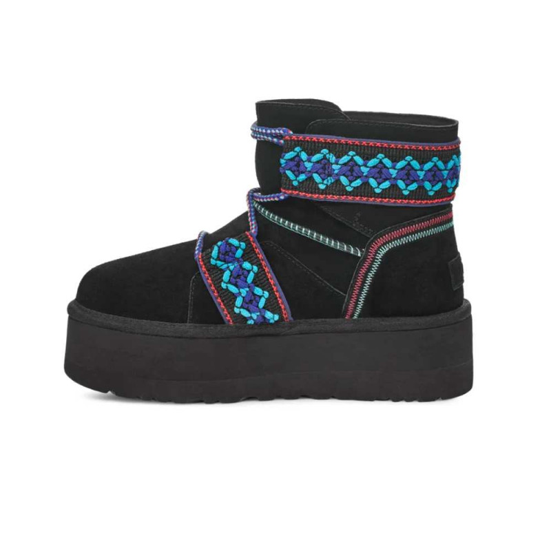 Женские Угги UGG Classic Mini Braid Platform Black