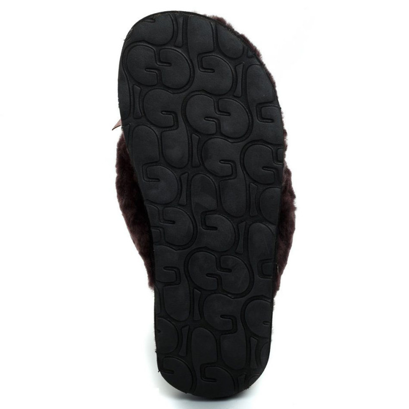 Женские тапочки UGG Fluff Flip Flop II Chocolate