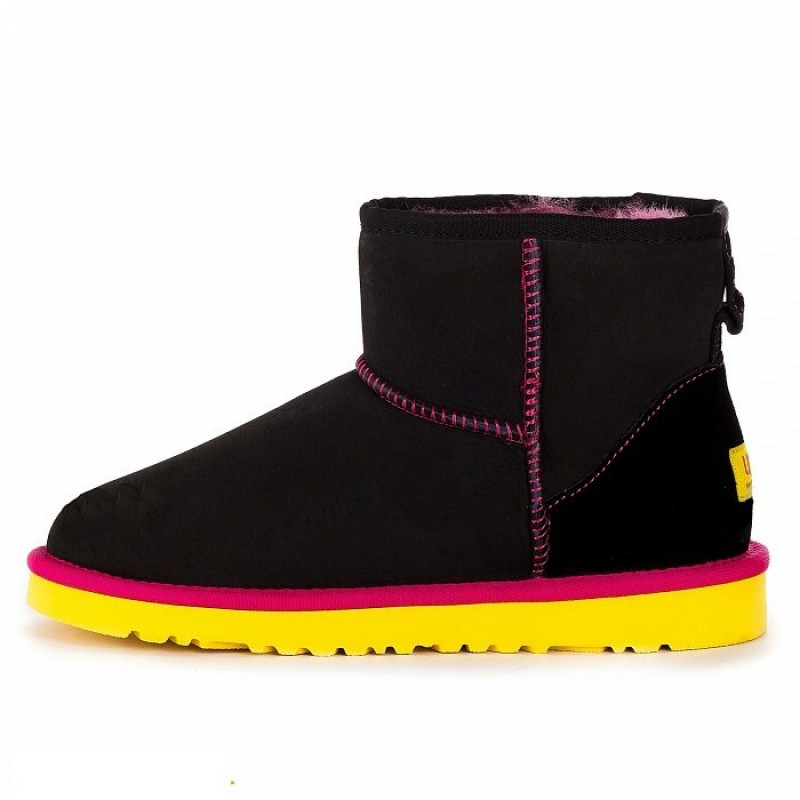 Женские Угги UGG Classic Mini II Black-Yellow