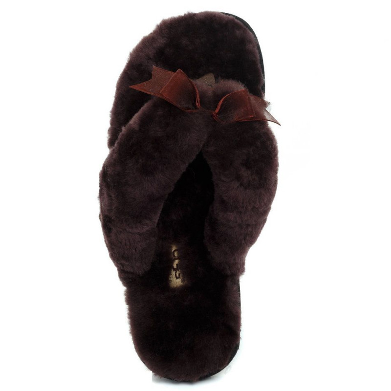 Женские тапочки UGG Fluff Flip Flop II Chocolate