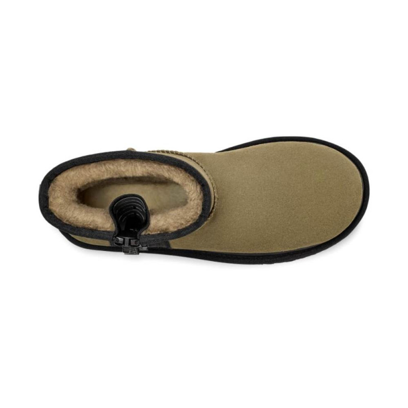 Женские Угги UGG Classic Mini Zipper Tape Logo Burnt Olive