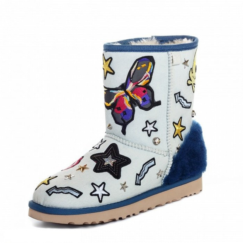 Женские Угги UGG Classic Short Patch It White