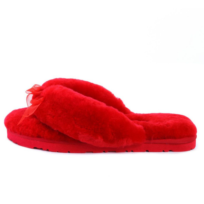 Женские тапочки UGG Fluff Flip Flop II Red
