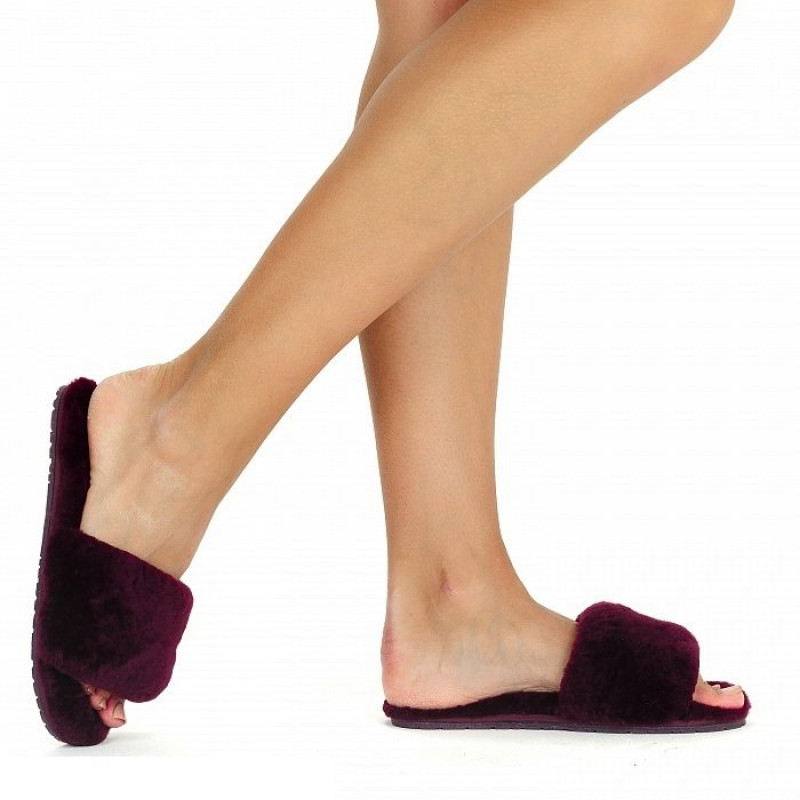 Женские тапочки UGG Fluff Slide Slippers Dark Purple