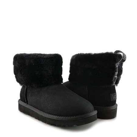 Угги UGG Classic Mini Fluff Quilted Boot Black