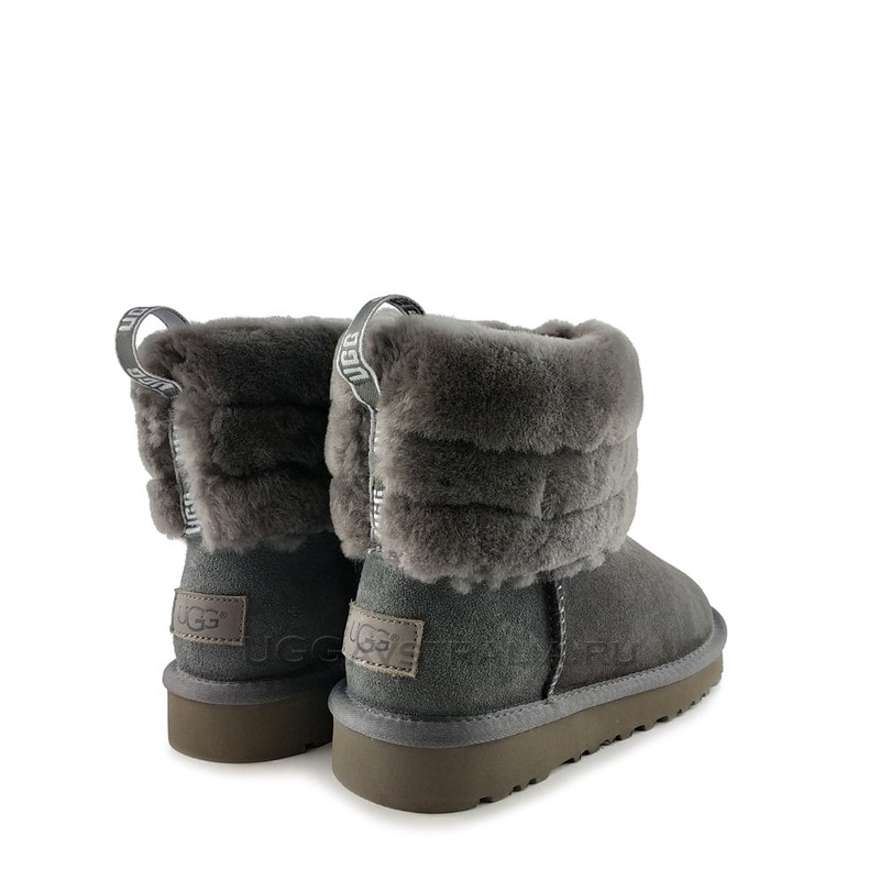 Ugg grey fluff shop mini quilted boots