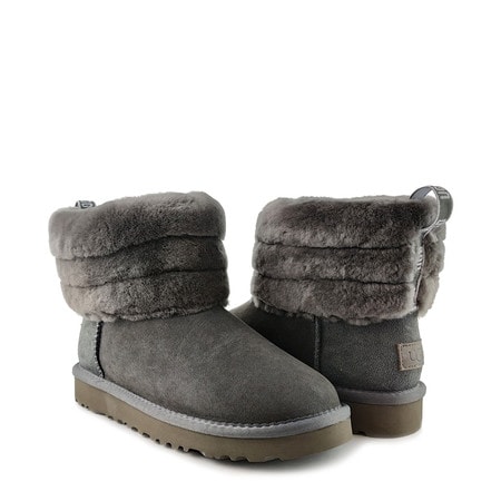 Угги UGG Classic Mini Fluff Quilted Boot Grey