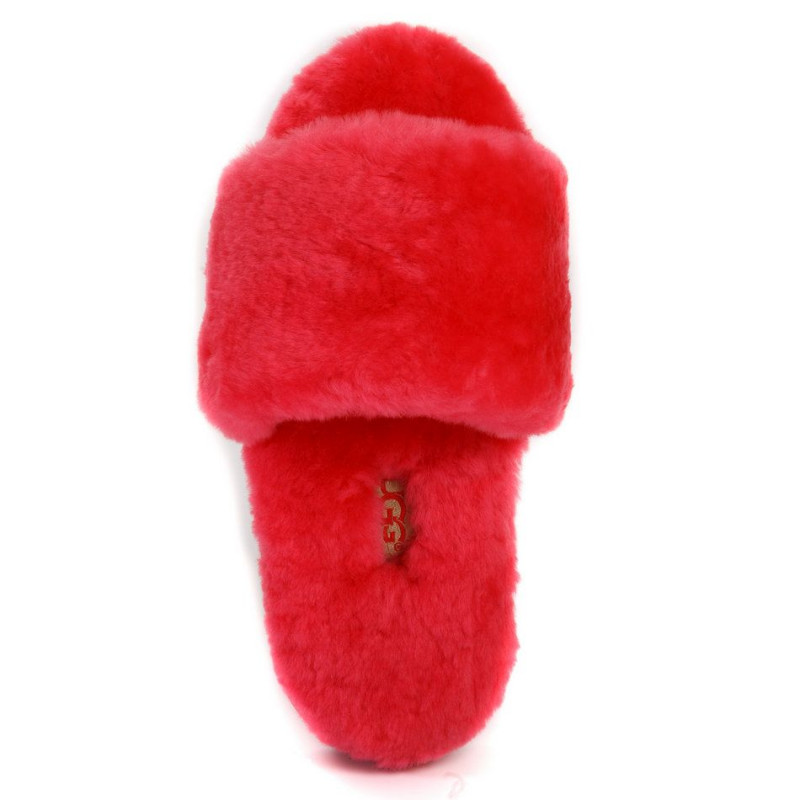 Женские тапочки UGG Fluff Slide Slippers Watermelon Red