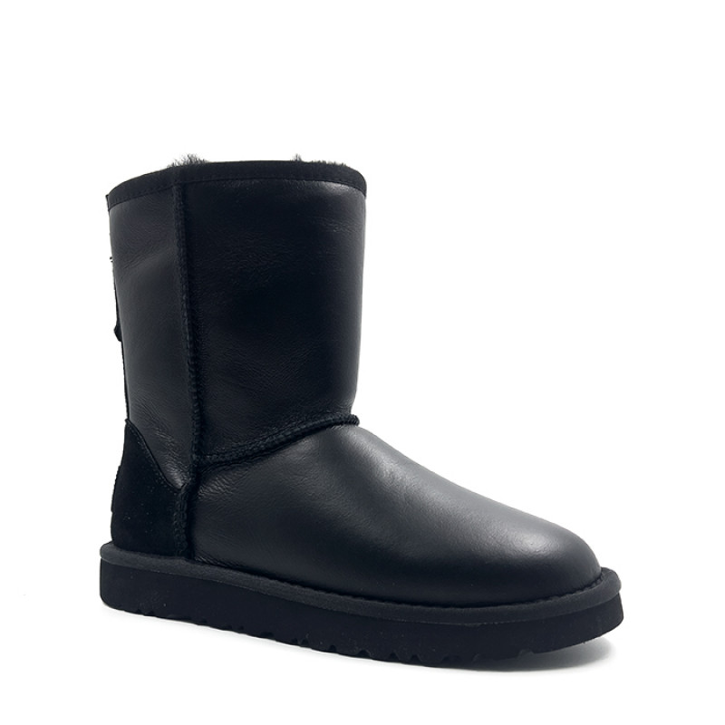 Женские Угги UGG Classic Short Zip Metallic Black