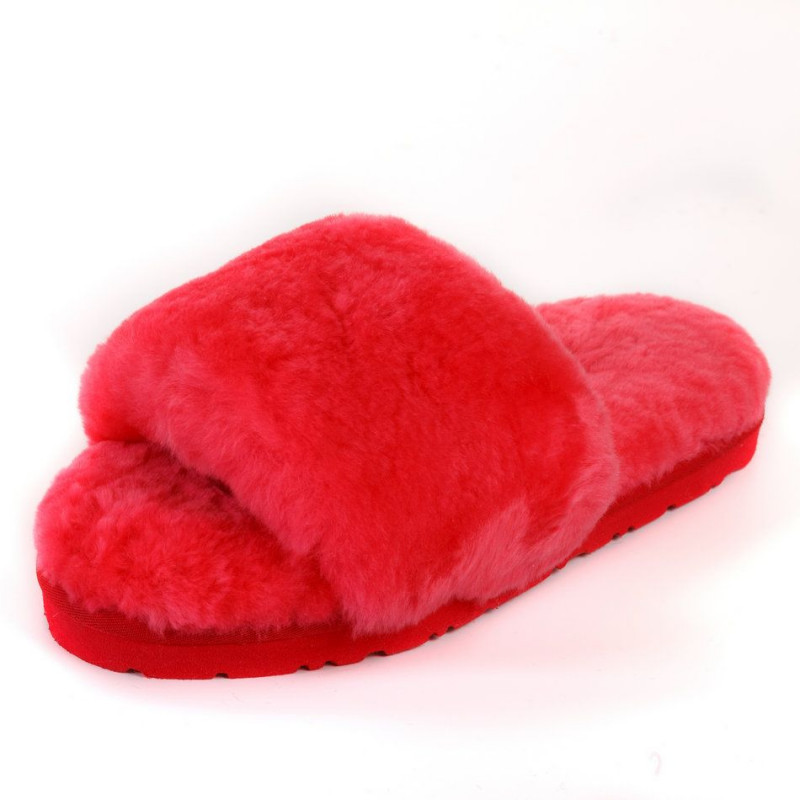 Женские тапочки UGG Fluff Slide Slippers Watermelon Red