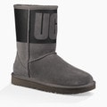 Женские полусапожки UGG Classic Short Rubber Boot Grey/Black