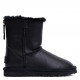 UGG Kids Classic Short Zip Leather Black