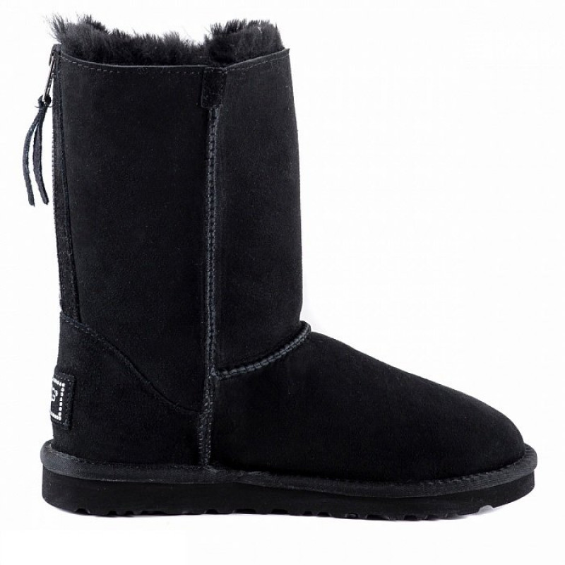 Женские Угги UGG Classic Short Zip Black