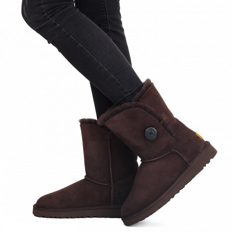 Женские Угги UGG Bailey Button II Chocolate