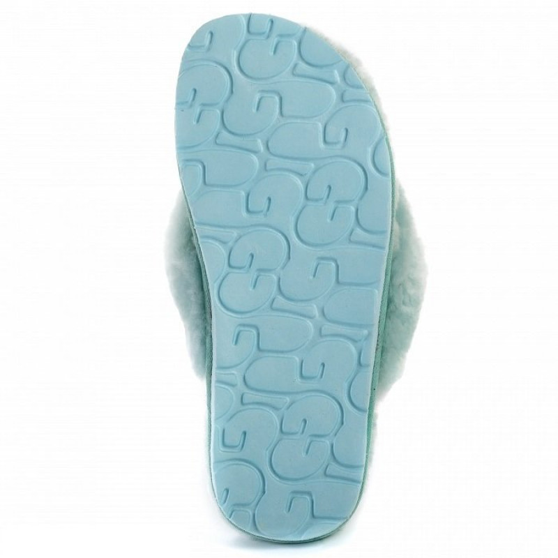 Женские тапочки UGG Fluff Flip Flop II Lake Blue