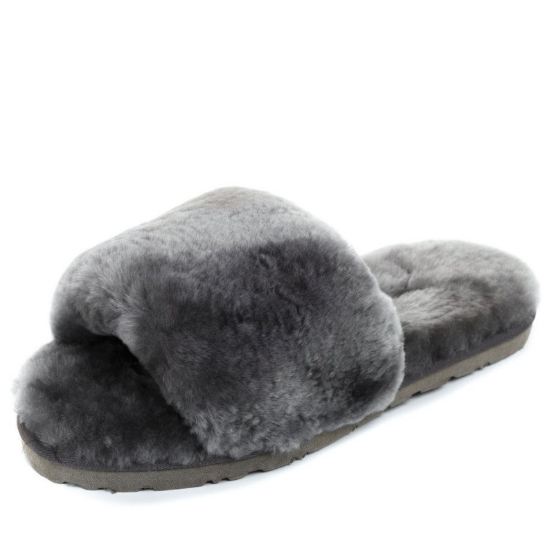 Женские тапочки UGG Fluff Slide Slippers Grey