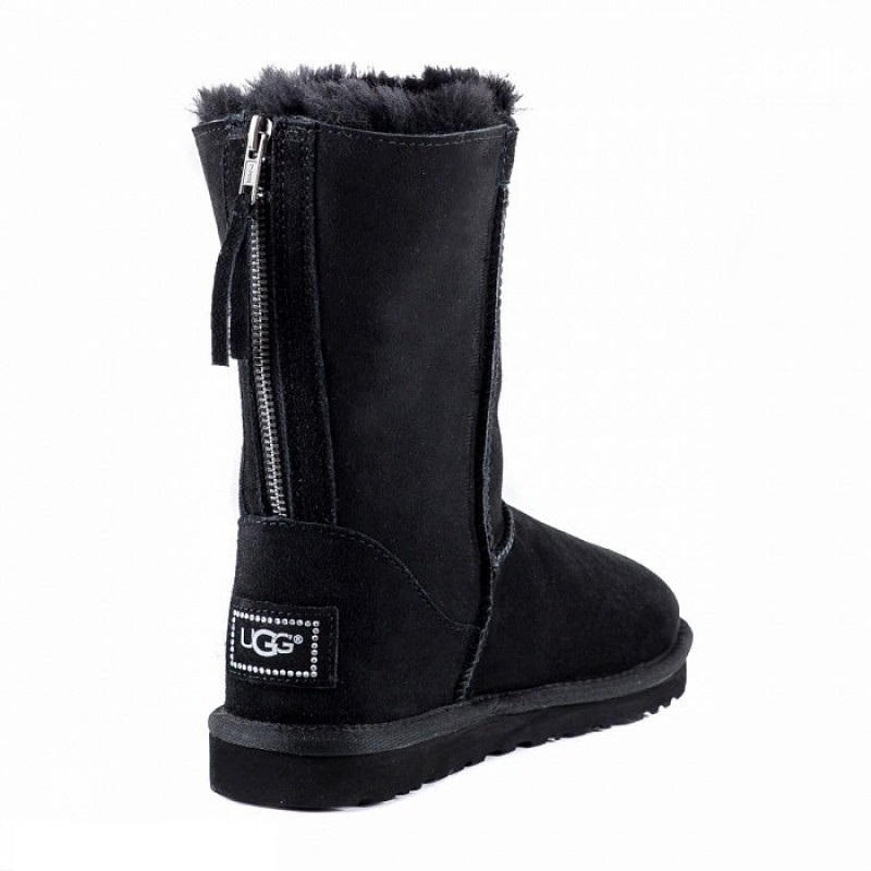 Женские Угги UGG Classic Short Zip Black